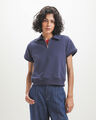 Polo Half Zipper,AZUL MARINO