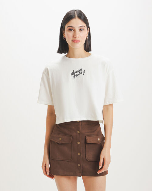 Playera Cropped Blanca