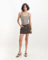 Short Falda Caf&eacute;,CAFE