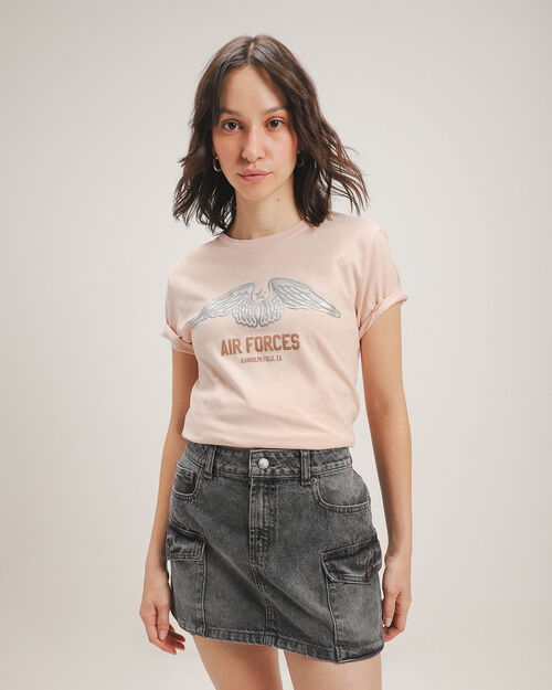 Playera Rosa Estampada