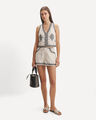Short Beige Bordado,CRUDO