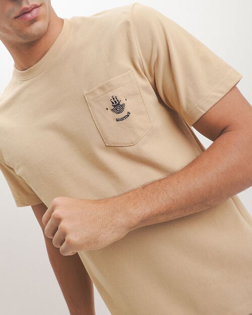 Playera Beige Bolsillo