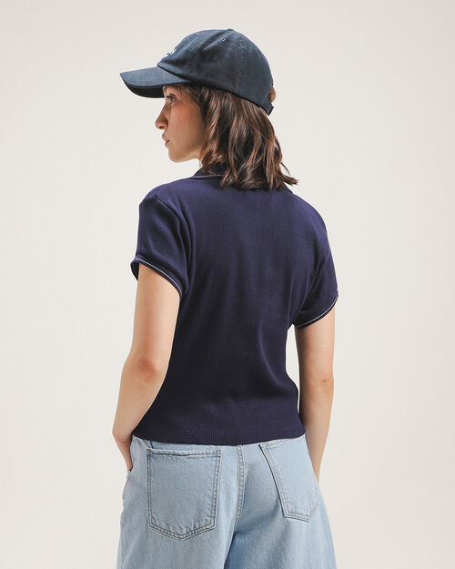 Polo Azul Manga Corta