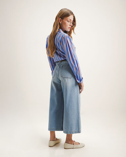 Jeans Azul Fit Culotte