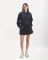 Short Gris Cintura El&aacute;stica,AZUL MARINO