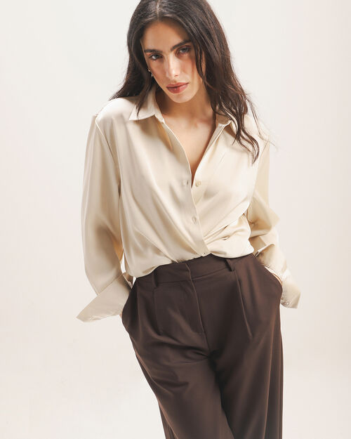 Camisa Café Satinada