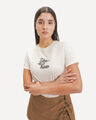 Playera Beige Estampada,CRUDO