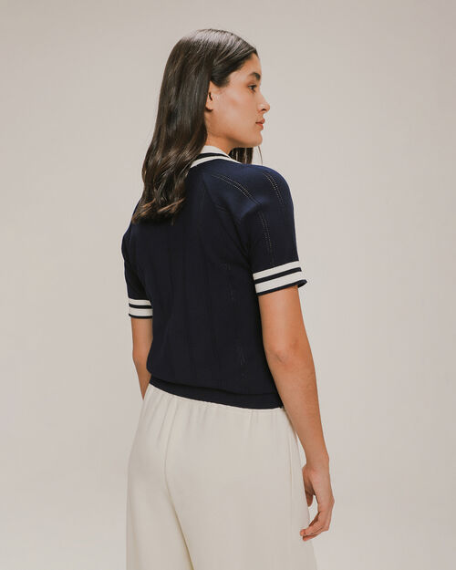 Polo De Punto Azul