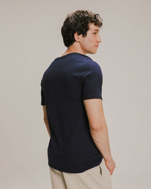 Playera Cuello V Azul