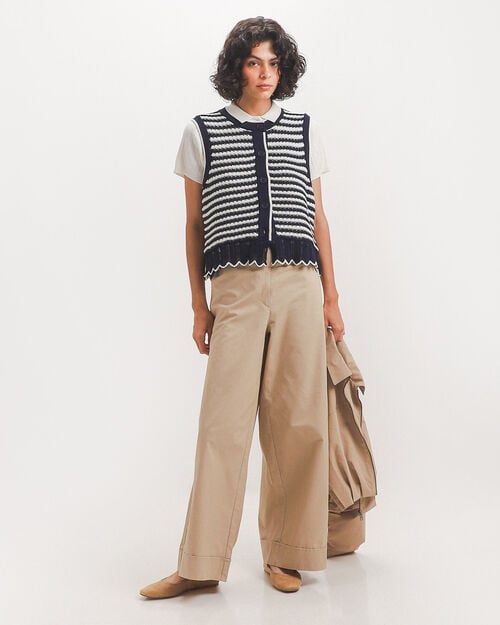 Pantal&oacute;n Wide Leg Caqui
