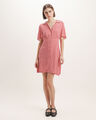Vestido Camisero Estampado,ROJO