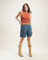 Crop Top De Punto,NARANJA TERRACOTTA