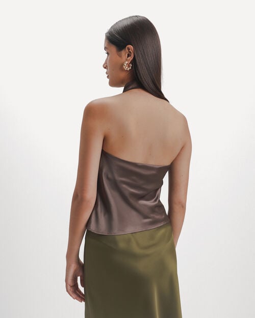 Blusa Caf&eacute; Satinada