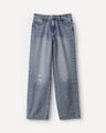 Jeans Relaxed Destrucciones,AZUL ACERO