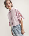 Camisa Cropped Lazos,ROSA PASTEL
