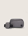 Crossbody Gris Doble Cierre,GRIS