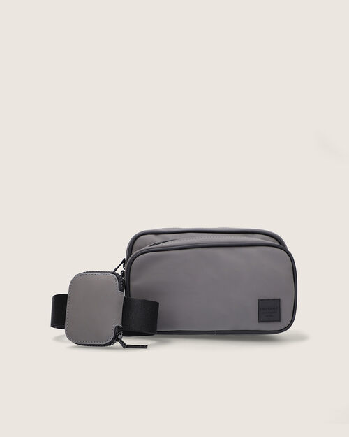 Crossbody Gris Doble Cierre