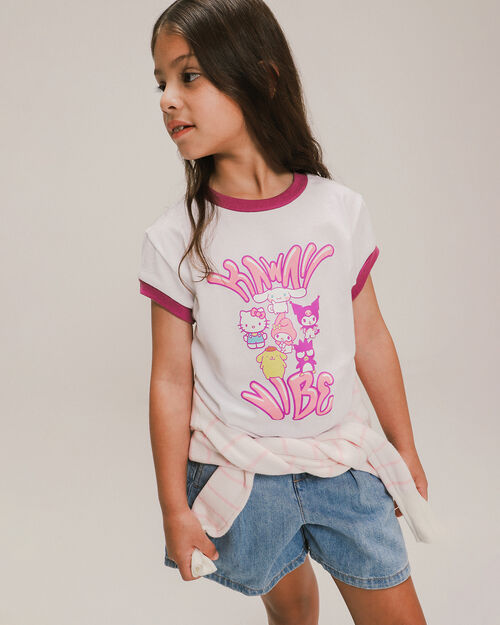 Playera Ringer Hello Kitty & Friends