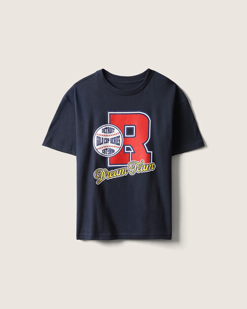 Playera Azul Estampada