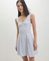 Vestido Estampado Rayas,BLANCO