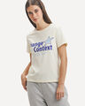 Playera Beige Texto,CRUDO