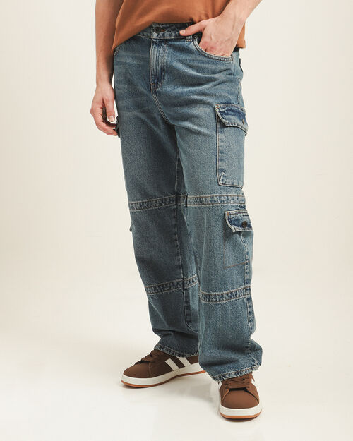 Jeans Cargo Azul