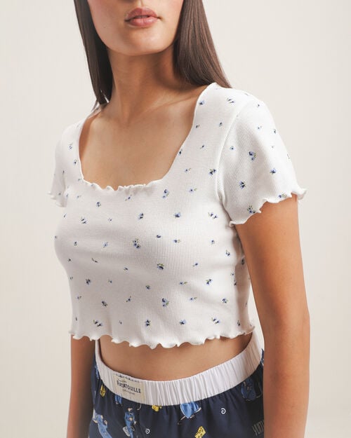 Crop Top Tejido Acanalado