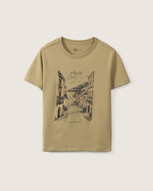 Playera Estampada Beige
