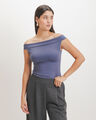 Top Hombros Descubiertos,AZUL ACERO