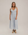 Vestido Midi Estampado,AZUL PASTEL