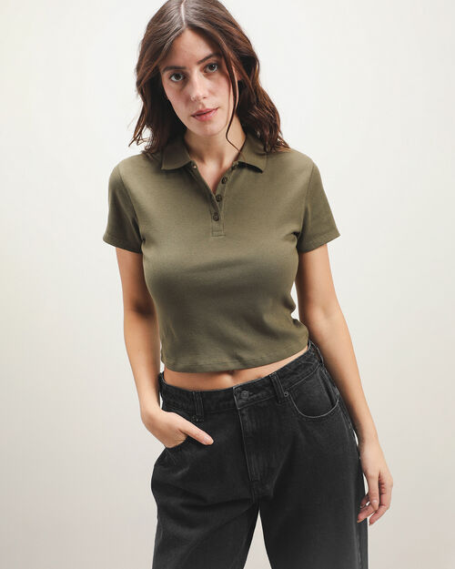 Polo Cropped Verde