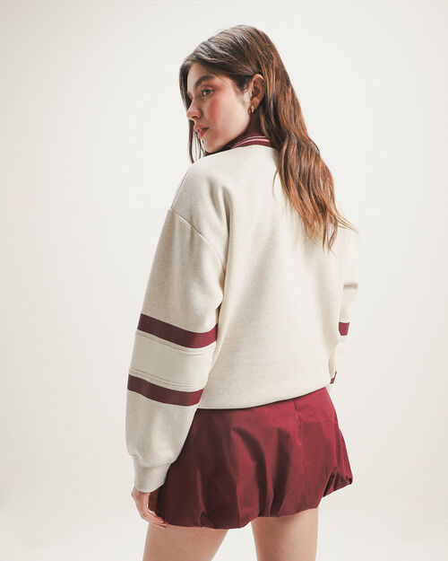 Sudadera Beige Estampada