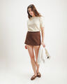 Short Falda Caf&eacute;,CHOCOLATE