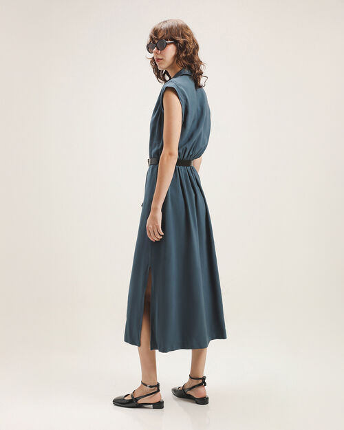 Vestido Midi Con Cinturón