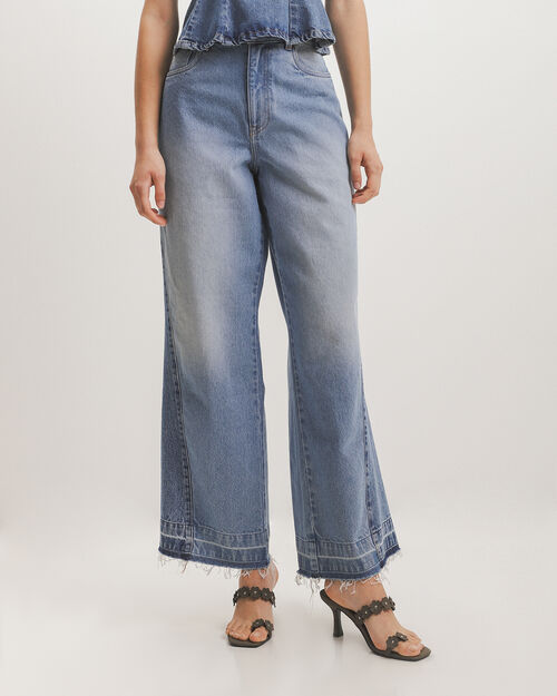 Jeans Wide Leg Azul