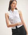 Blusa Zipper Metalizado,BLANCO