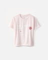 Playera Blanca Estampada,ROSA