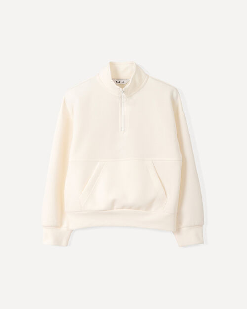 Sudadera Blanca Half Zipper