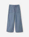Jeans Wide Leg Paper Bag,AZUL ACERO