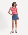 Short Falda De Mezclilla,AZUL ACERO