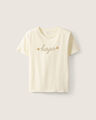 Playera Beige Texto Love,BLANCO P7