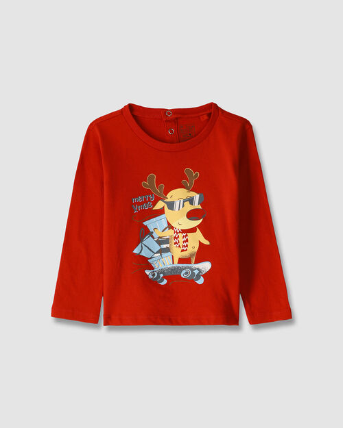 Playera Roja Manga Larga