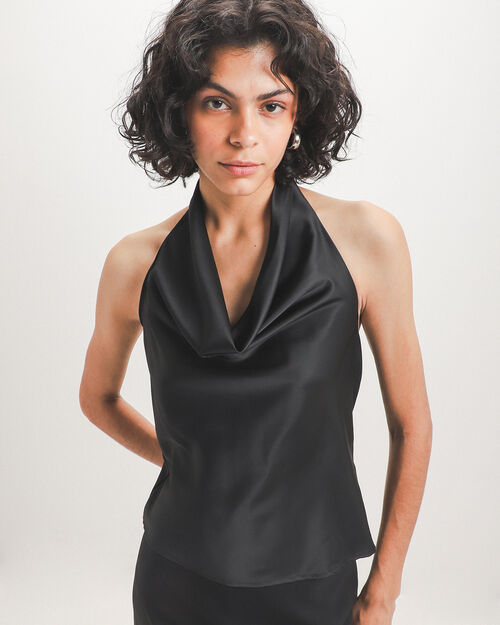Blusa Halter Satinada