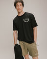Playera Relaxed Negra Diseño,NEGRO