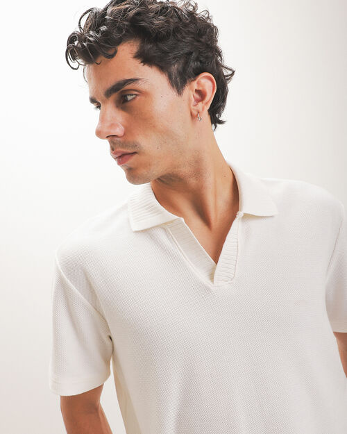 Polo Blanca Tejida