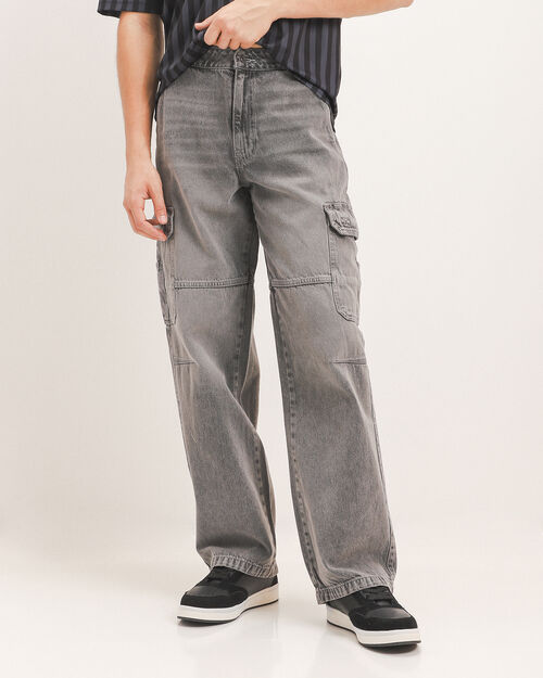 Jeans Baggy Cargo Gris