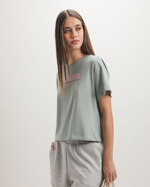 Playera Verde Texto Gr&aacute;fico