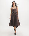Vestido Midi Cintur&oacute;n,CAFE
