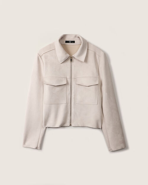 Chamarra Beige Bolsillos