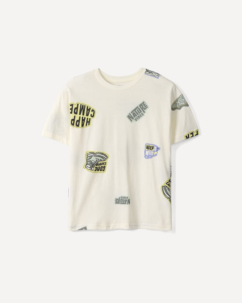 Playera Beige Estampada